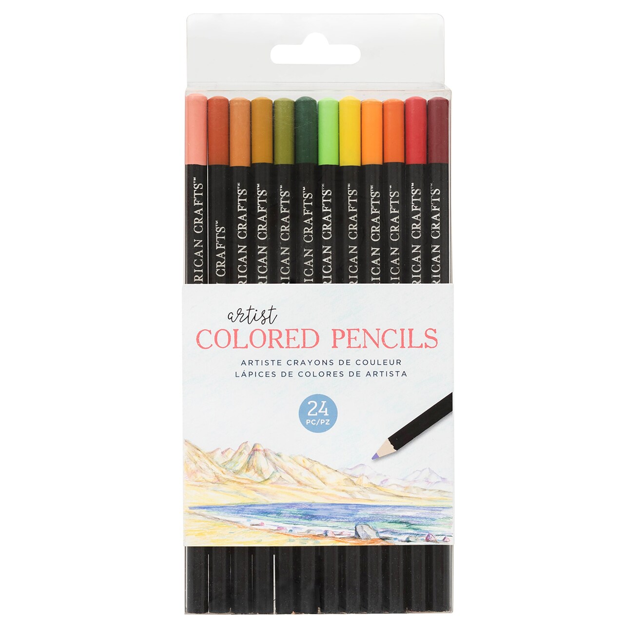 American Crafts Art Supply Basics Colored Pencil Set 24/Pkg-Assorted Colors